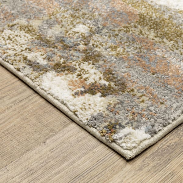 Gia 2 ft. x 7 ft. Gold/Rust Abstract Area Rug