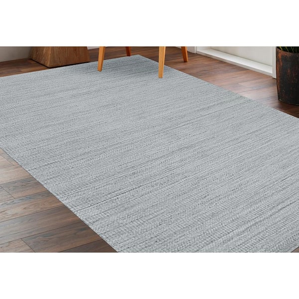 EORC Beige Handloomed Wool Transitional Super Grass Rug, 9 ft. x 12 ft. Area Rug