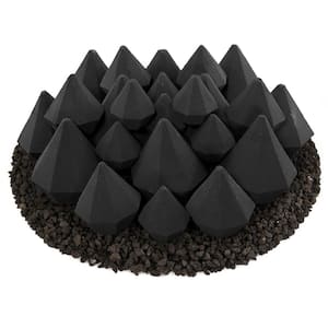 Dark Gray Ceramic Fire Diamonds Mixed Other Fire Pit and Fireplace Outdoor Heating Accessory (23-Pack)