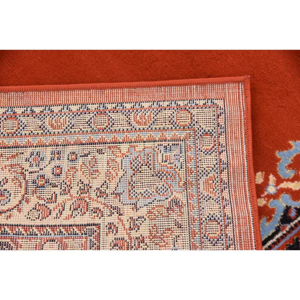 Handmade Terracotta Medallion 7' x 10' Easy Care Rug