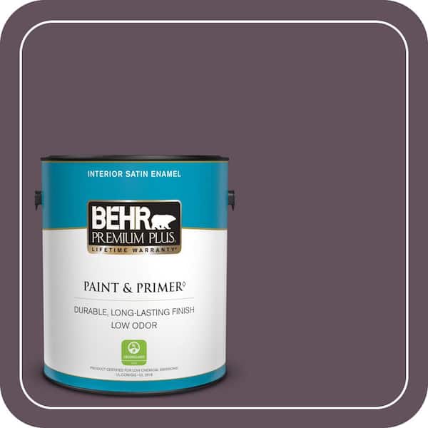 BEHR PREMIUM PLUS 1 gal. #S100-7 Medieval Wine Satin Enamel Low Odor Interior Paint & Primer