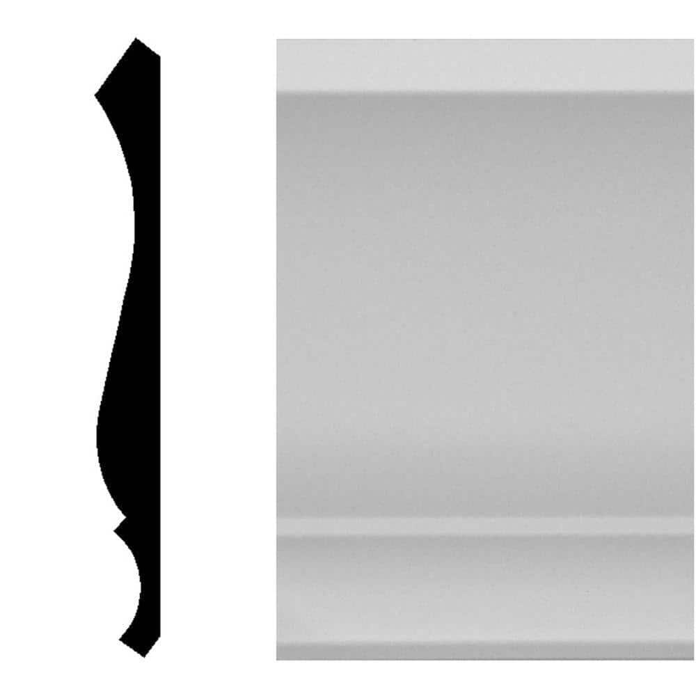 HOUSE OF FARA 9/16 In. X 5-1/4 In. X 96 In. MDF Primed Crown Moulding ...