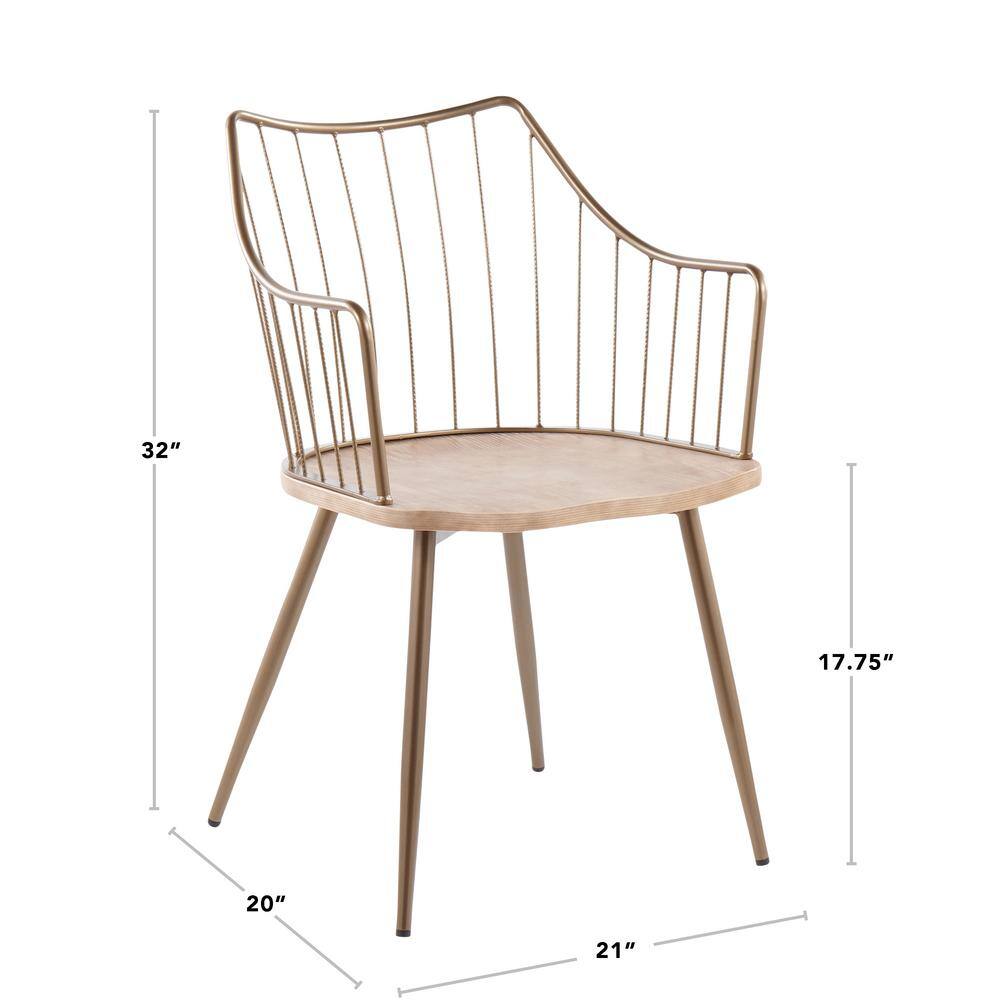 Windsor High Slat Back Arm Chair in Antique Copper and White Wash