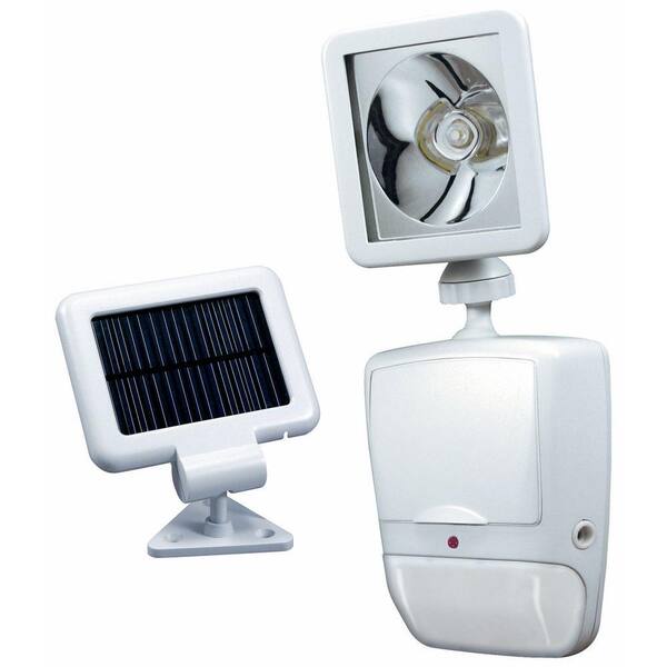 Heath Zenith 180 Degree White Motion-Sensing Solar-Powered LED Outdoor Security Light