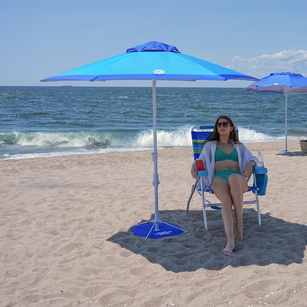 Rio 7 ft. Steel Tilt Beach Umbrella with ANCHORX Sand Anchor Rio 7 ft. Steel Tilt Beach Umbrella with ANCHORX Sand Anchor
