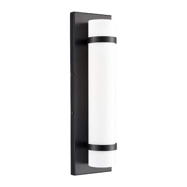 5.51 in. 1 light Black Modern Wall Sconce with Glass Shade