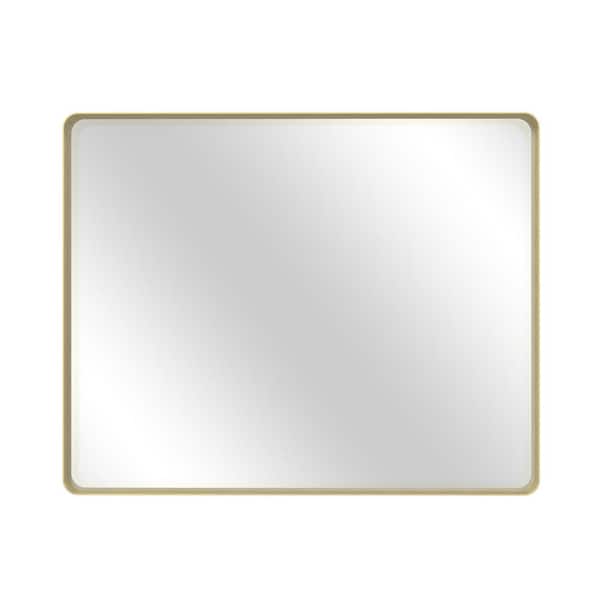 40 in. W x 32 in. H Rectangular Framed Wall-Mounted Bathroom Vanity Mirror in Tempered Glass
