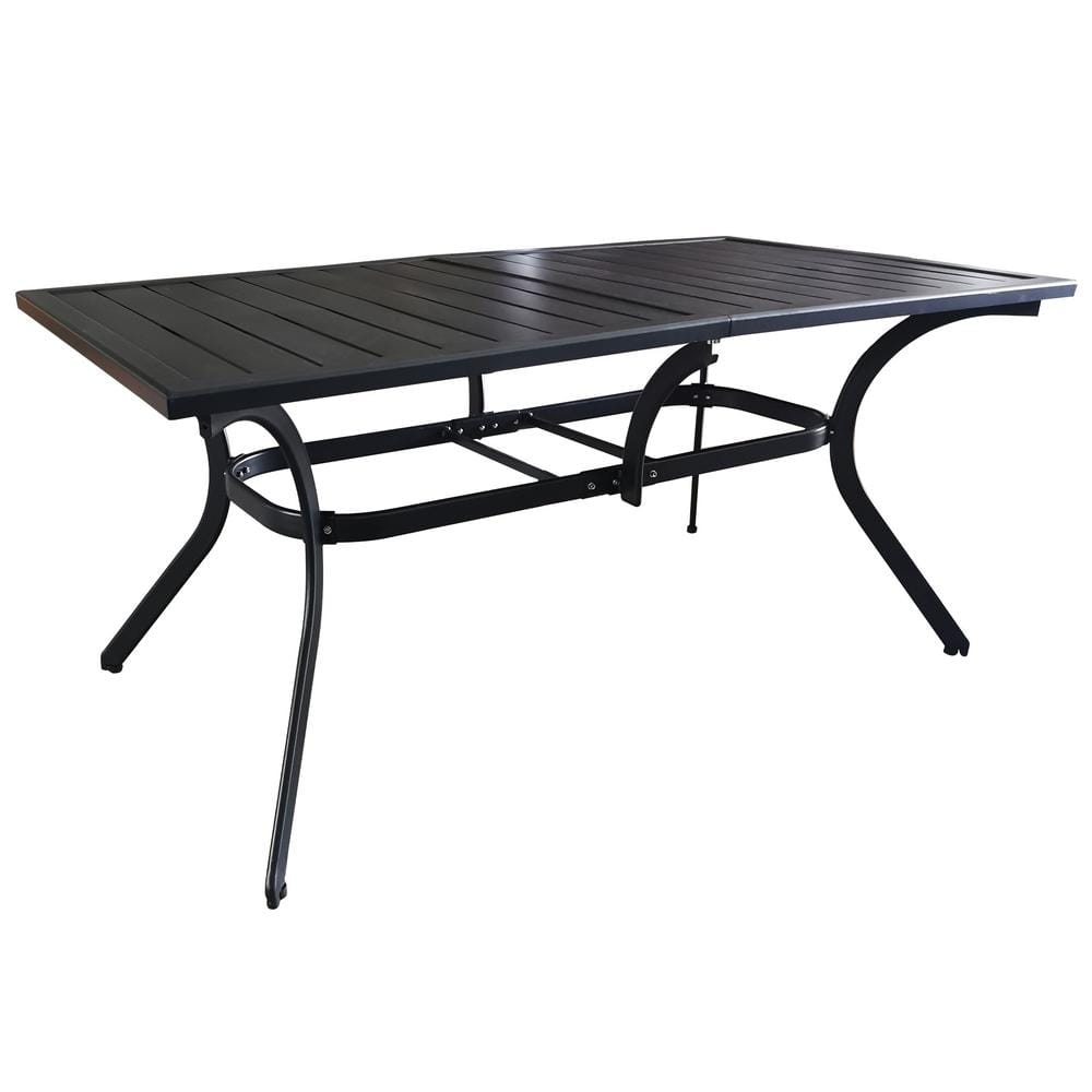 PURPLE LEAF 64 in. x 33.5 in. 1Piece Aluminum Rectangle Table Outdoor