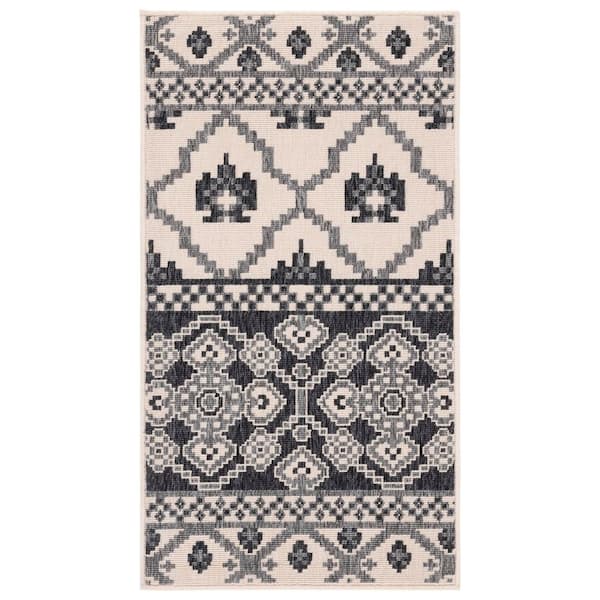Veranda Beige/Gray 2 ft. x 4 ft. Tribal Aztec Indoor/Outdoor Area Rug