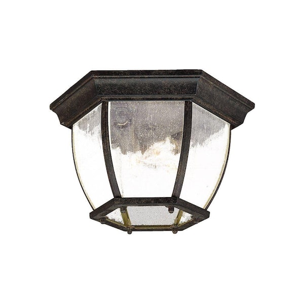 Acclaim Lighting Flushmount Collection Ceiling-Mount 3-Light Black Coral Outdoor Light Fixture