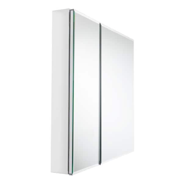 Pegasus 30 In X 30 In Frameless Recessed Or Surface Mount Bi View Bathroom Medicine Cabinet With Beveled Mirror Sp4586 The Home Depot