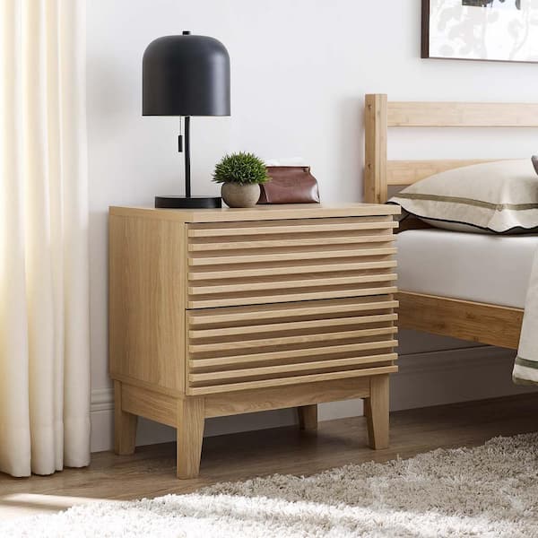 MODWAY Render Two-Drawer Nightstand in Oak