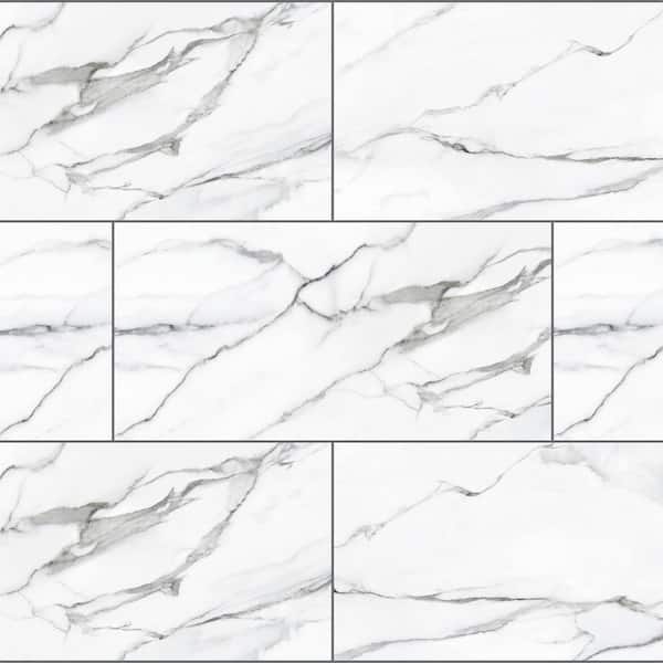 Mountain Brook Marble 22 MIL x 18.5 in. W x 37 in. L Click Lock Waterproof Vinyl Tile Flooring (19.1 sq. ft./Case)