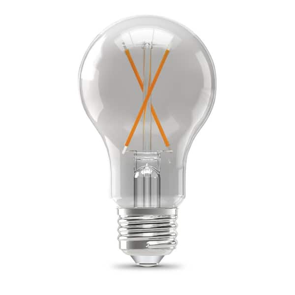 40-Watt Equivalent A19 Dimmable Clear Glass Filament LED Light Bulb Daylight (4-Pack)
