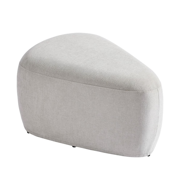 27 in. Wide Modern Light Sand Cheese Block Design Cotton Home Triangle Cocktail Ottoman(Set of 1)