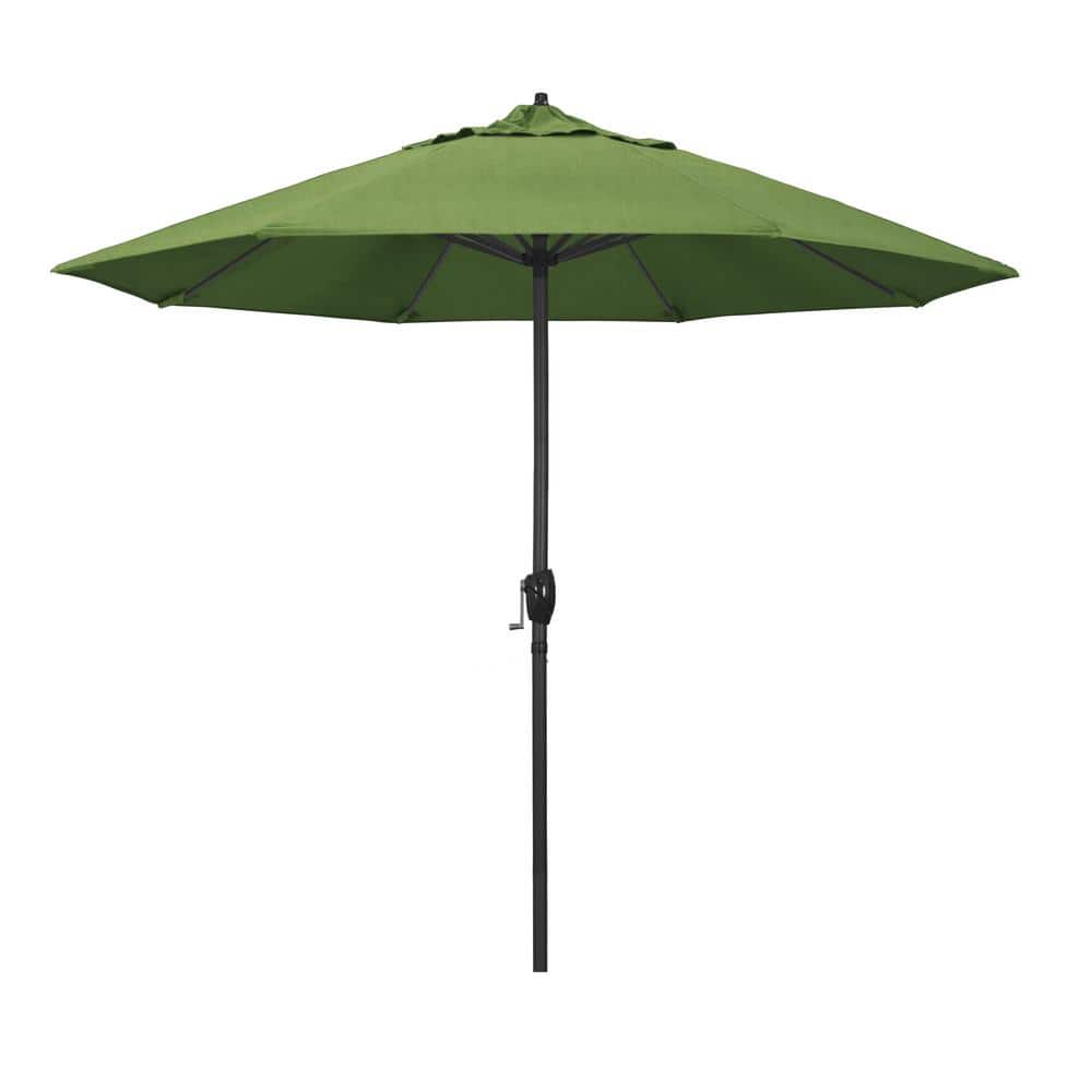 9 ft. Black Aluminum Market Patio Umbrella Auto Tilt in Spectrum Cilantro Sunbrella price history on PriceWatchPro