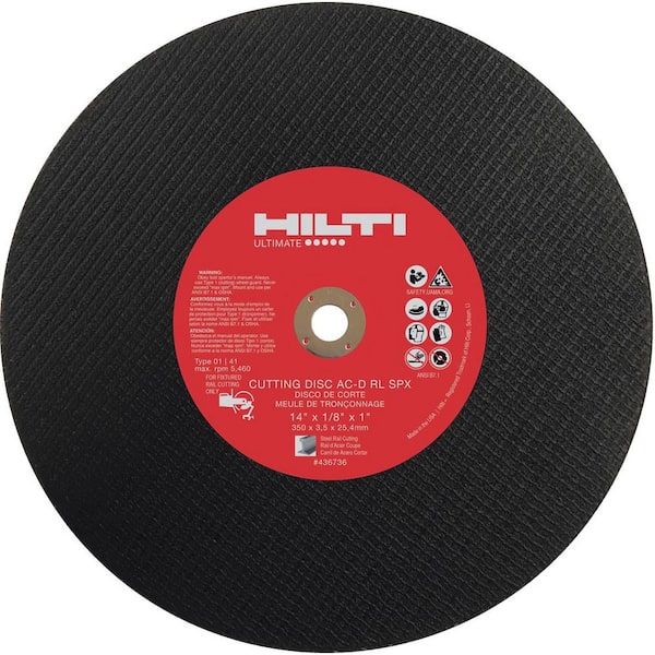 Hilti 16 in. x 1/8 in. x 1 in. 0-Teeth SPX Abrasive Rail Cutting Gas Saw Blade/Disc (10-Pack)