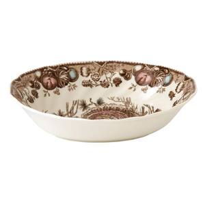 His Majesty 9 in. 40 fl.oz Multi-Colored Stoneware Open Vegetable Serving Bowl