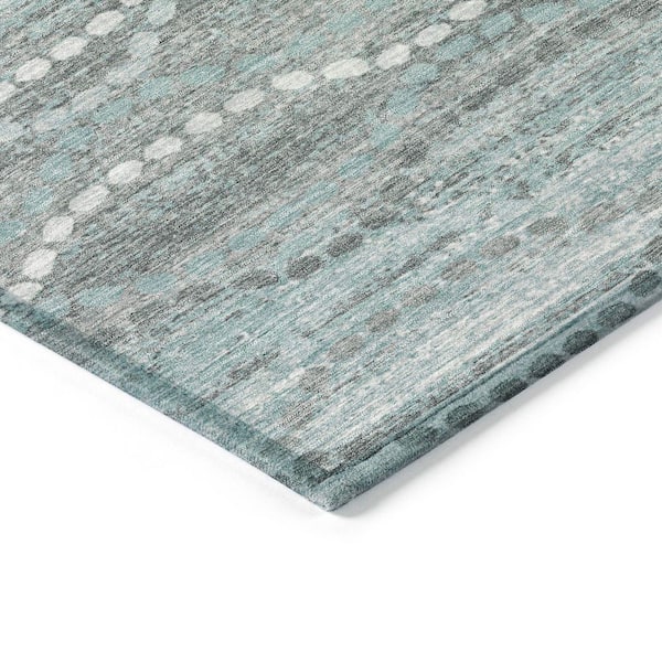 Chantille Machine Washable Indoor/Outdoor Abstract ACN2030 Teal 8 ft. x 10 ft. Area Rug