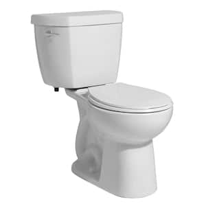 The Original 2-Piece 0.8 GPF Single Flush Round Front Toilet in White Seat Not Included