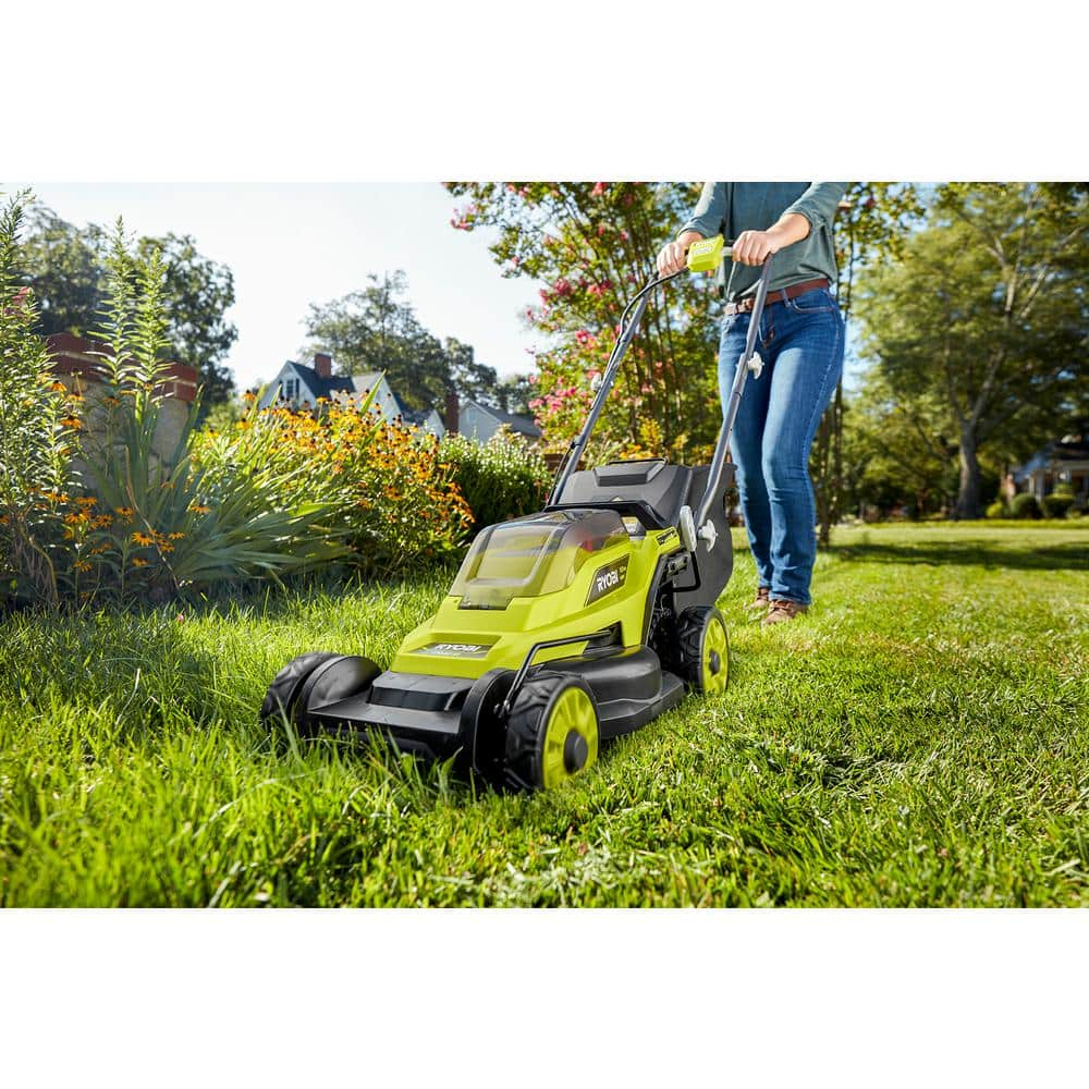 RYOBI P1108BTLVNM ONE+ 18V 13 in. Cordless Battery Walk Behind Push ...