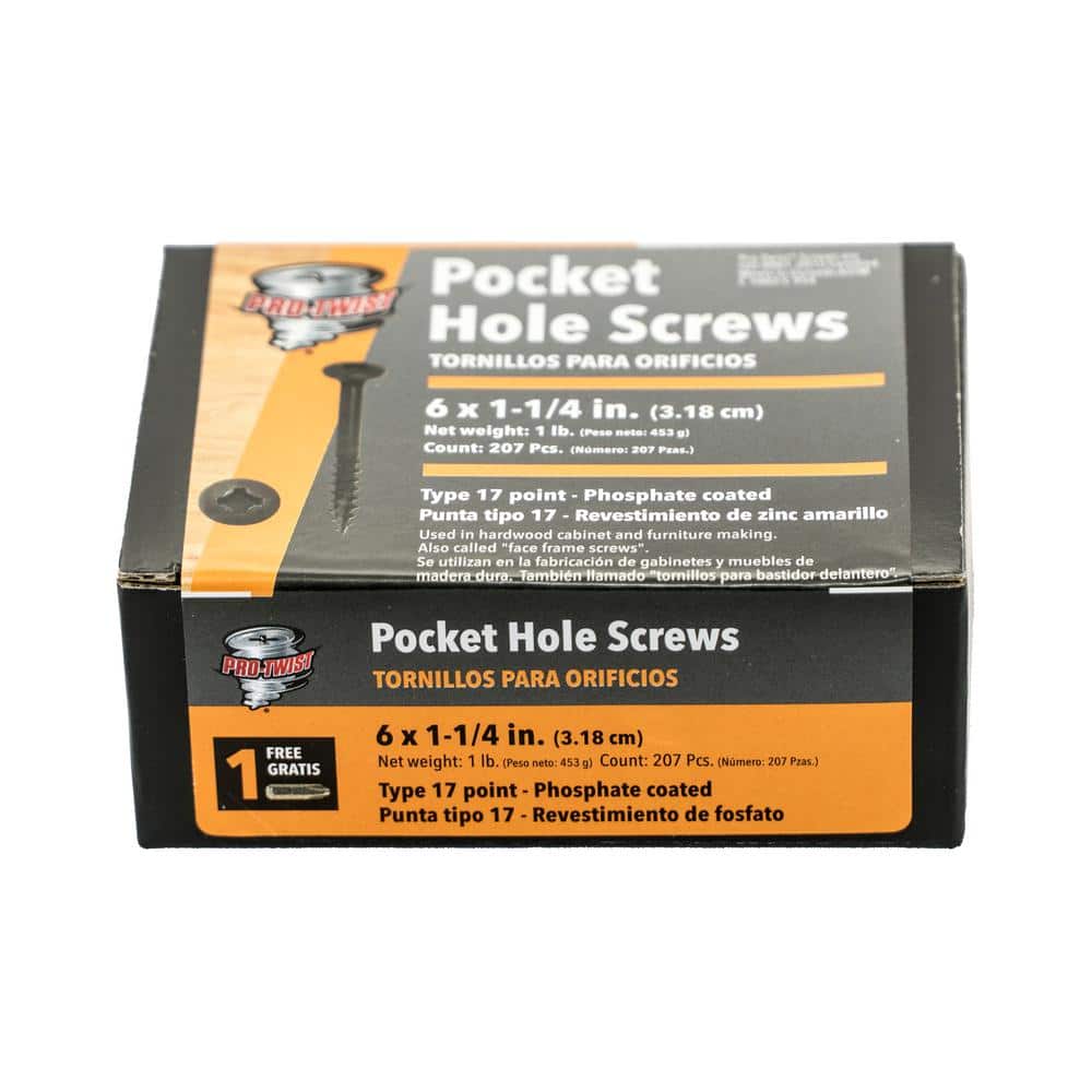 Kreg #8 x 1-1/4-in Zinc-Plated Interior Pocket Hole Screws (500-Per Box) in  the Wood Screws department at