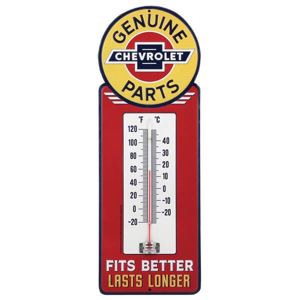Open Road Brands Chevrolet Water Resistant Embossed Tin Thermometer