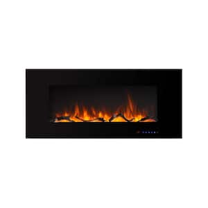 42 in. Wall-Mounted LED Electric Fireplace in Black
