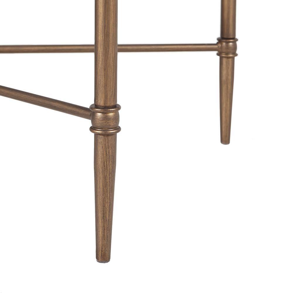 Bronze Rectangular Glass Top Cocktail Table with X-Base