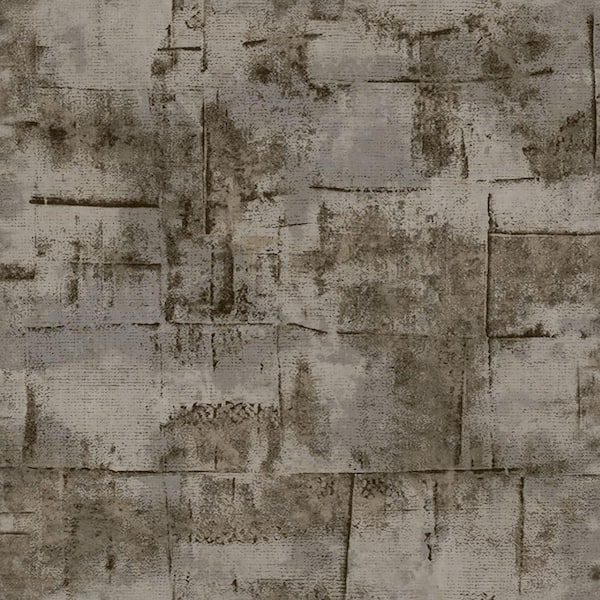 Unbranded Italian Textures 2 Brown/Grey Block Texture Vinyl on Non-Woven Non-Pasted Wallpaper Roll (Covers 57.75 sq.ft.)