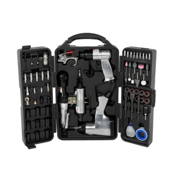 71 Piece Air Tool and Accessories Kit, Impact Wrench, Air Ratchet, Die Grinder, Hose Fittings, Storage Case