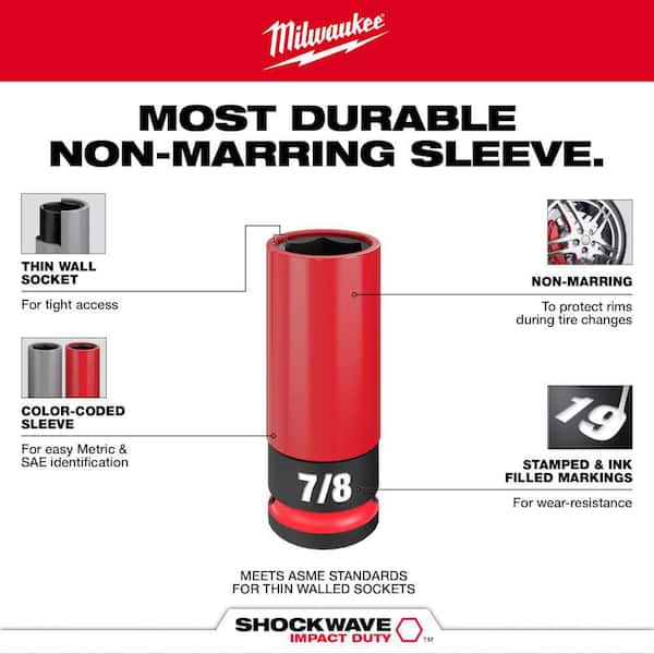 Milwaukee SHOCKWAVE 1/2 in. Drive 13/16 in. Lug Nut Impact Socket