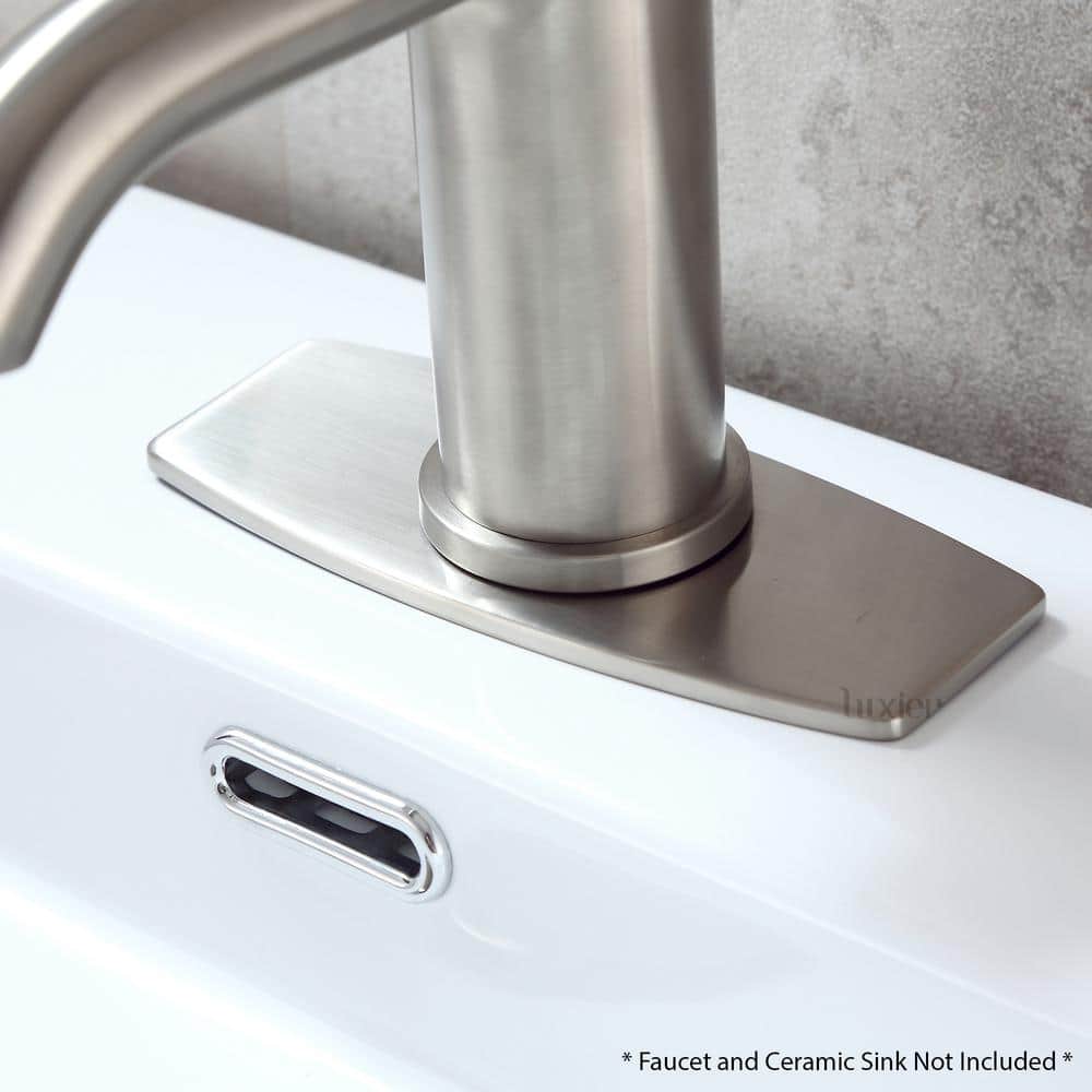 Brushed Nickel 6-inch Brass Bathroom Sink Faucet Hole Cover
