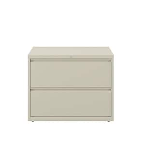 36 in. W 2-Drawer Putty Metal Lateral File Cabinet for Home and Office, Holds Letter, Legal and A4 Hanging Folders