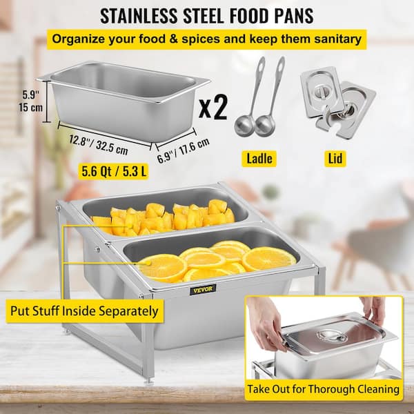 2/3-Tier Kitchen Spice Rack Stainless Steel Organizer Shelf