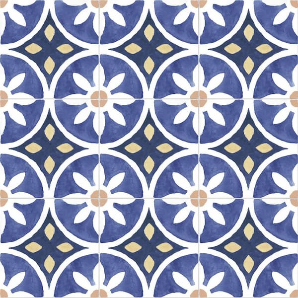 Santorini Coast Blue 10 in. x 10 in. Porcelain Floor and Wall Tile (10.88 sq. ft. /Case)