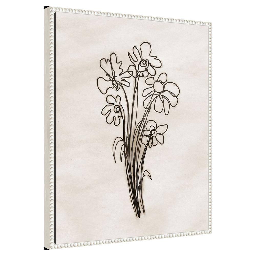 Dan Meneely Native Flowers Graphic Art on Canvas with White Beaded Frame