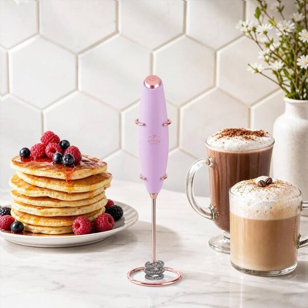 Zulay Kitchen Triple Whisk Handheld Milk Frother Wand for Coffee
