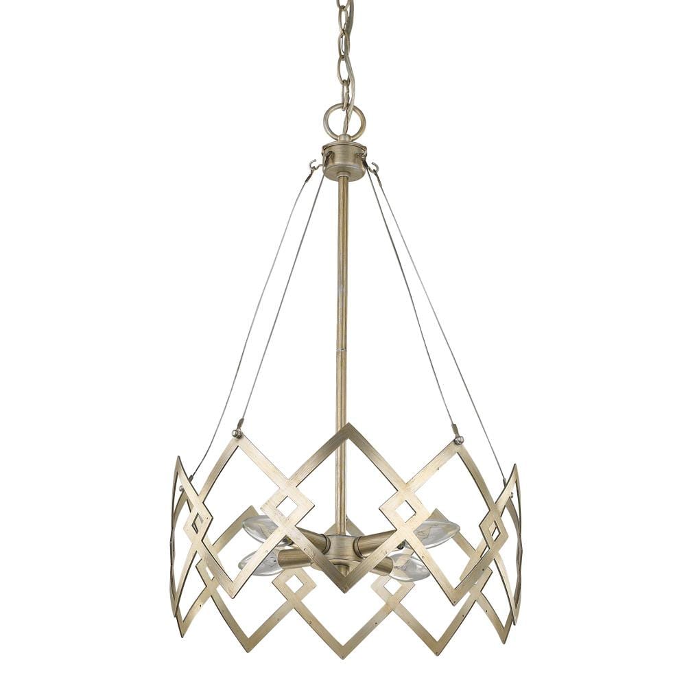 Nora 4-Light Washed Gold Drum Pendant with Abstract Open-Air Cage Shade price history on PriceWatchPro