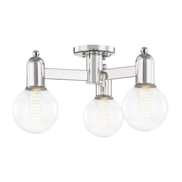 MITZI HUDSON VALLEY LIGHTING Bryce 18 in. 3-Light Old Bronze Semi-Flush Mount