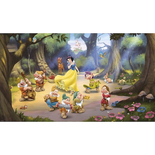 RoomMates 72 in. x 126 in. Snow White and the Seven Dwarfs Ultra-Strippable Wall Mural