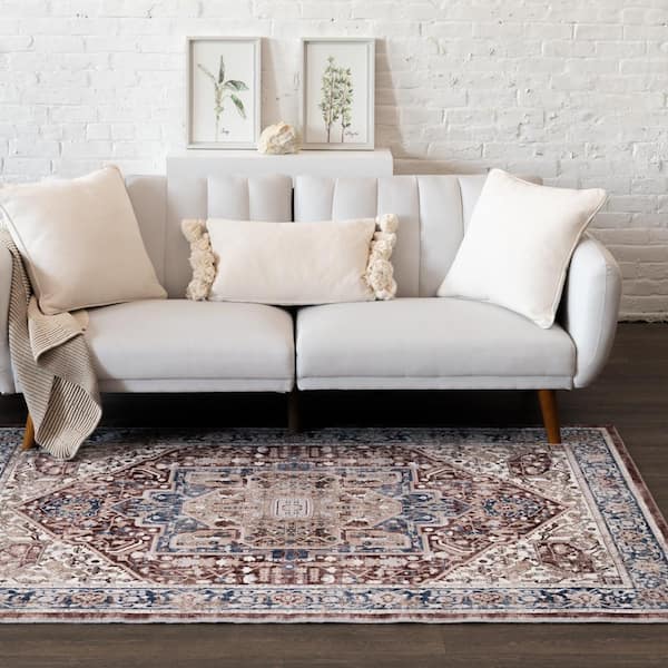 Silky Medallion Red 5 ft. x 7 ft. Area Rug