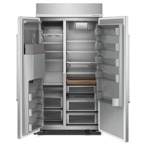 41 in. W 25.1 cu. ft. Built-In Side by Side Refrigerator in Stainless Steel with PrintShield