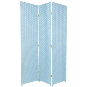 6 ft. Aqua Blue 3-Panel Room Divider