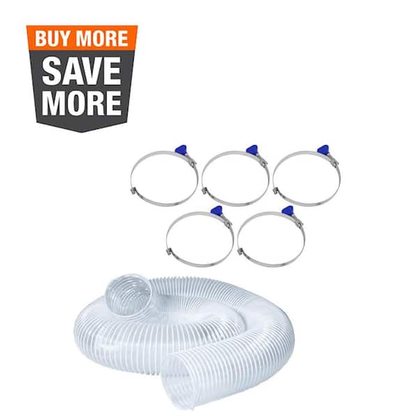 2-1/2 in. x 10 ft. Dust Collection Hose with 5 Key Hose Clamps for Dust Collection Systems