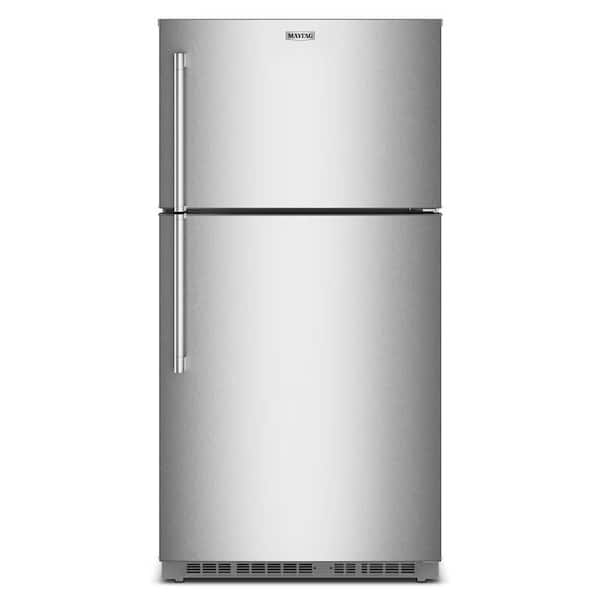 33 in. 21 cu. ft. Freestanding Top Freezer Refrigerator in Fingerprint-Resistant Stnlss with Factory-Installed Ice Maker