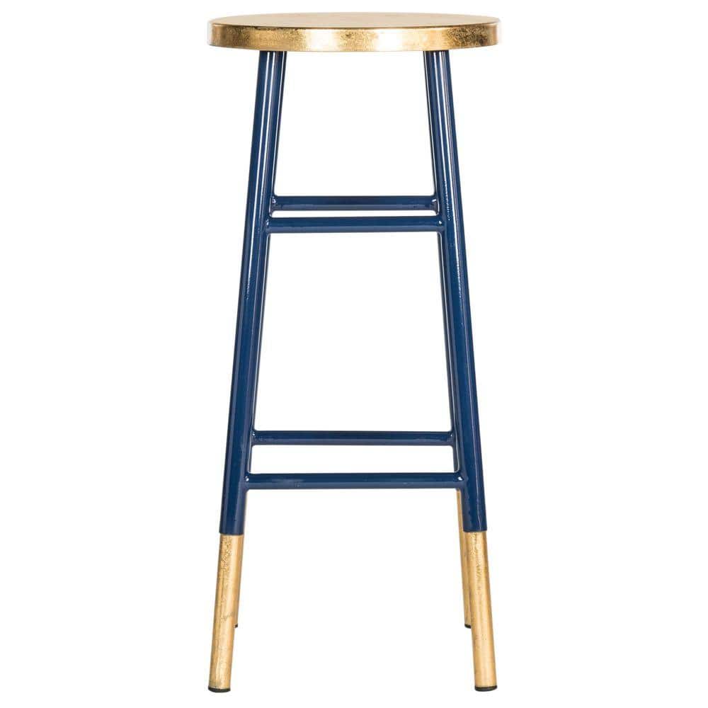 Navy and Dipped Gold 30" Transitional Metal Bar Stool