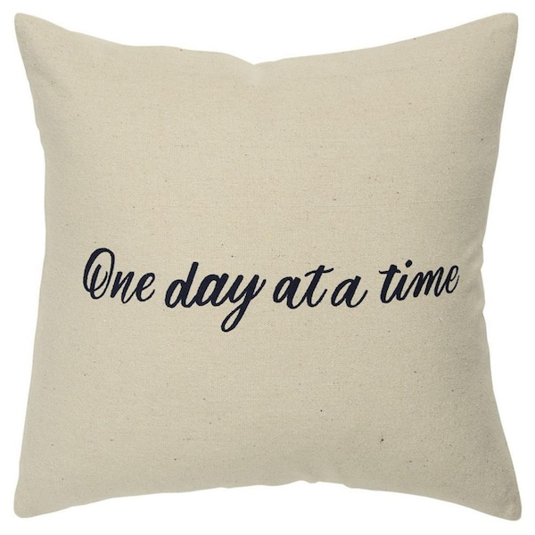 HomeRoots Natural Solid Polyester 20 in. x 20 in. Throw Pillow