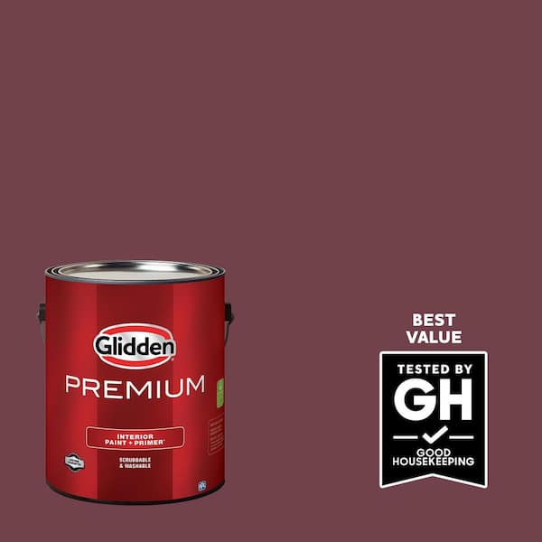 Glidden Premium 1 gal. PPG1049-7 Red Red Wine Satin Interior Latex Paint