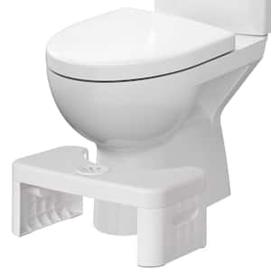 Portable Squatting Bathroom Potty Stool, White Poop Foot Stool, 6.25" Toilet Assistance Step Stool with Freshener Space
